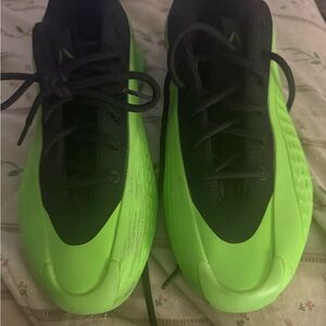 Anthony Edwards adidas Kids Sneakers in Black and Neon Green